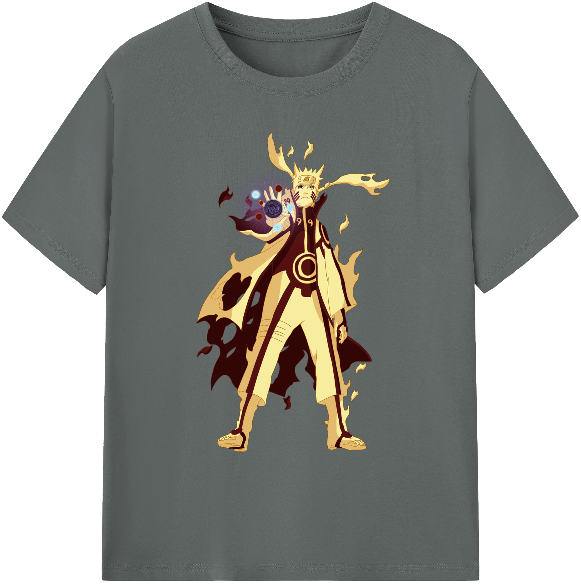 （画像用） NARUTO -ナルト- うずまき ナルト Uzumaki Naruto 綿100％ メンズ半袖Tシャツ｜肌触りやわらか＆通気性